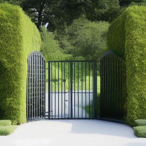 Calming garden with gate